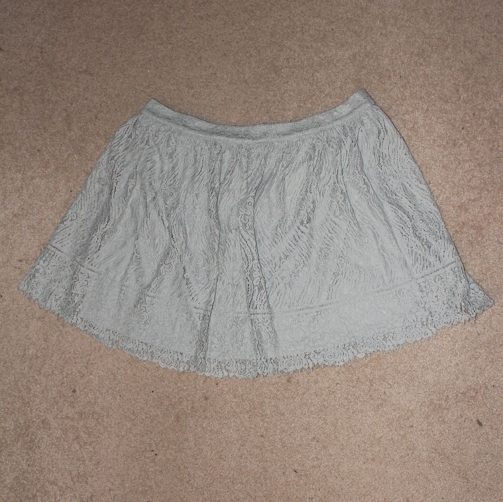 Teal Lace Mini Skirt